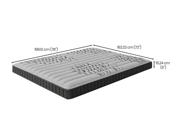 Memory Foam King Bed Mattress (78 x 72 x 6 inches)